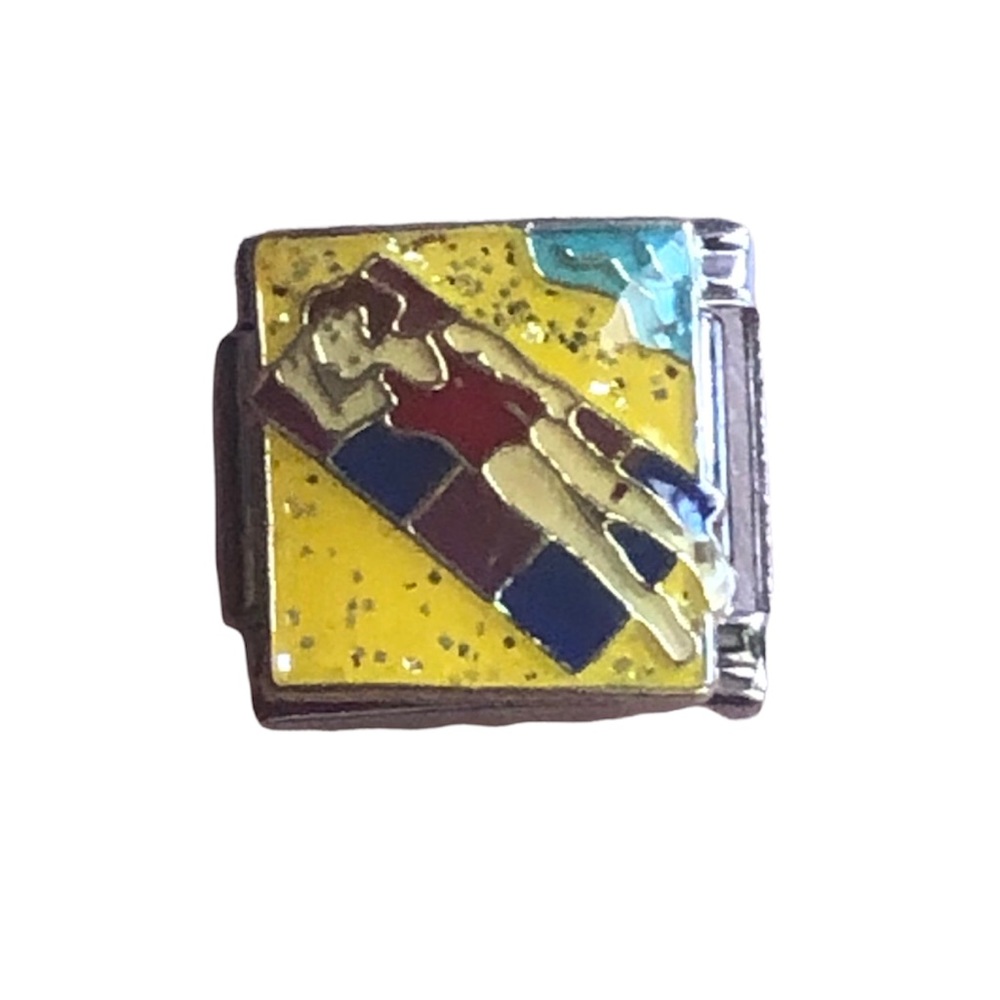 New 9mm Pugster Sunbathing Beach Babe Italian Charm Bracelet Accessory